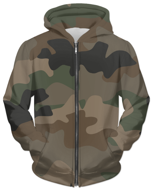 Virgin Teez Sublimation Hoodie Small Camouflage Seamless UNISEX ZIP HOODIE