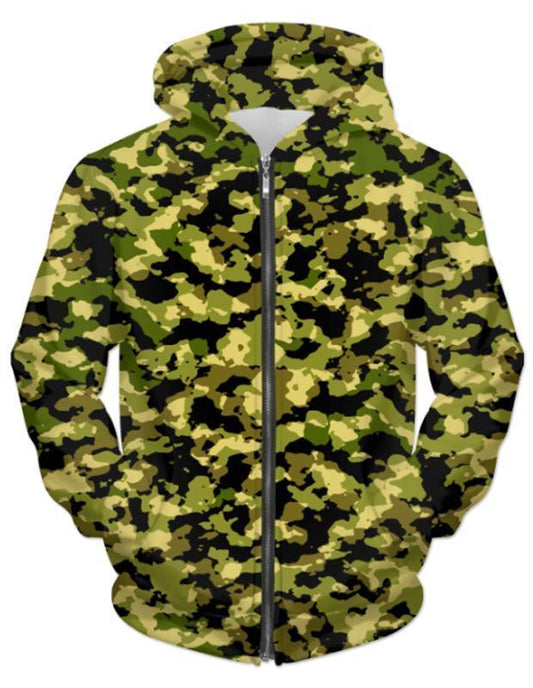 Virgin Teez Sublimation Hoodie Small Camouflage UNISEX ZIP HOODIE