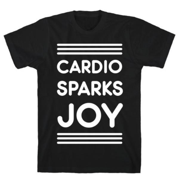 GYM FIT T-SHIRT CARDIO SPARKS JOY BLACK  T-SHIRT