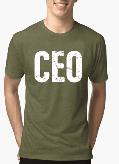 Virgin Teez T-shirt SMALL / Green CEO Half Sleeves Melange T-shirt