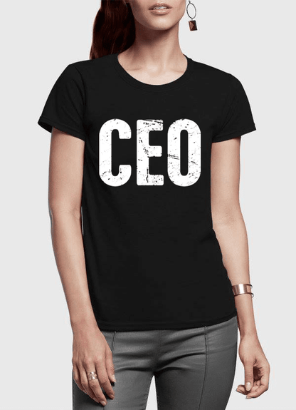 Virgin Teez Women T-Shirt SMALL / Black CEO Half Sleeves Women T-shirt