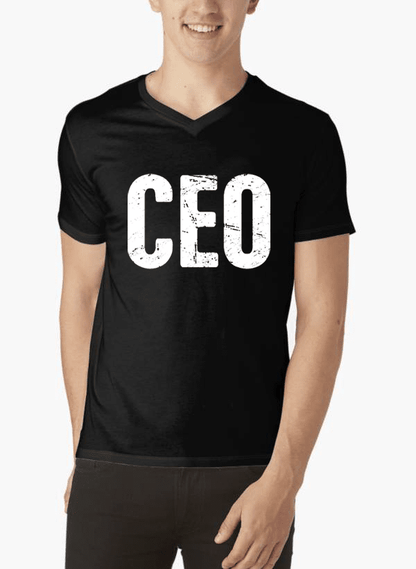 Virgin Teez T-shirt SMALL / Black CEO V-Neck T-shirt