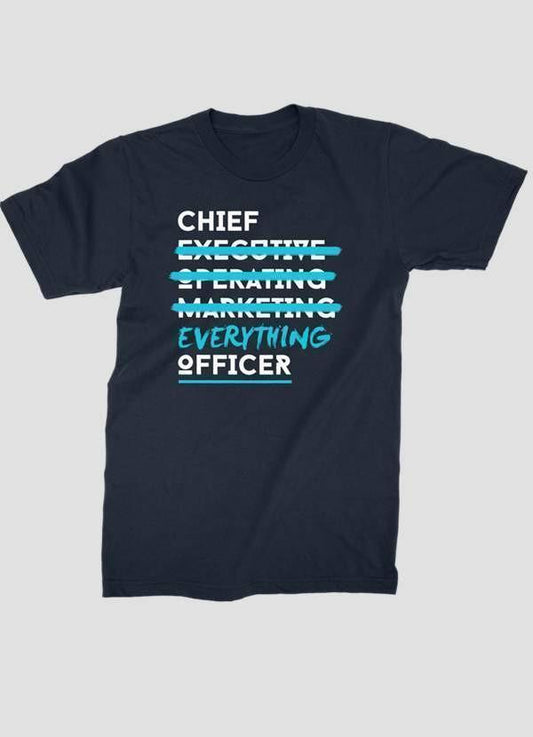 HAREF ART T-SHIRT Small CHIEF EVERYTHING OFFICER Printed T-shirt