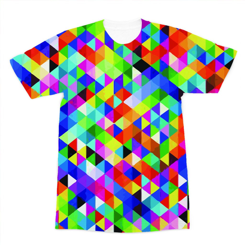 VIRGIN TEEZ Sublimation T-shirt XS Colorful Geometric Blast Premium Sublimation Adult T-Shirt