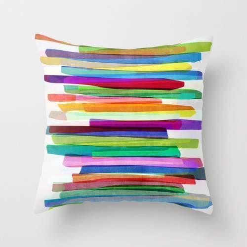 The Pillow pillows 16" x 16" Colorful Stripes Cushion/Pillow