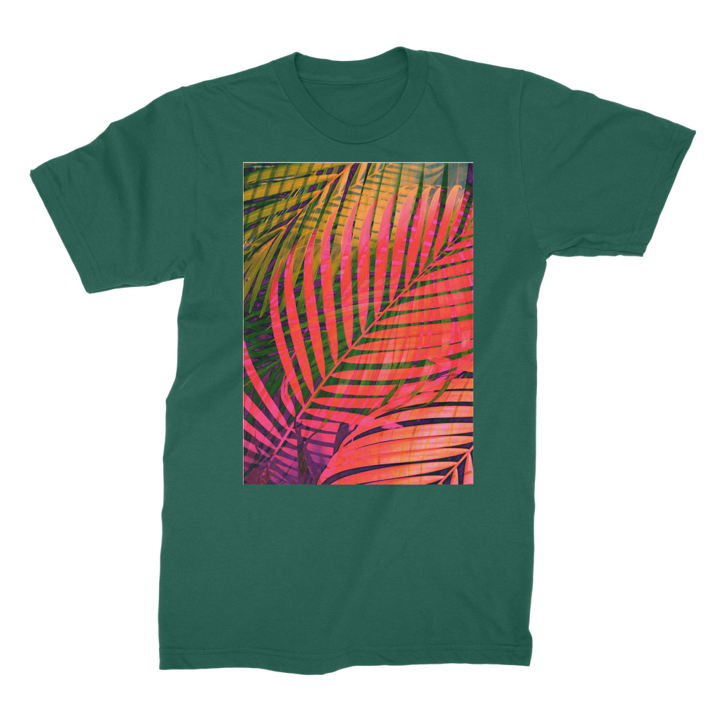 VIRGIN TEEZ Men T-Shirts Dark Green / Male / S COLORFUL TROPICAL LEAVES no4 Premium Jersey Men's T-Shirt