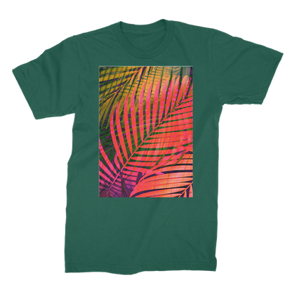 VIRGIN TEEZ Men T-Shirts Dark Green / Male / S COLORFUL TROPICAL LEAVES no4 Premium Jersey Men's T-Shirt