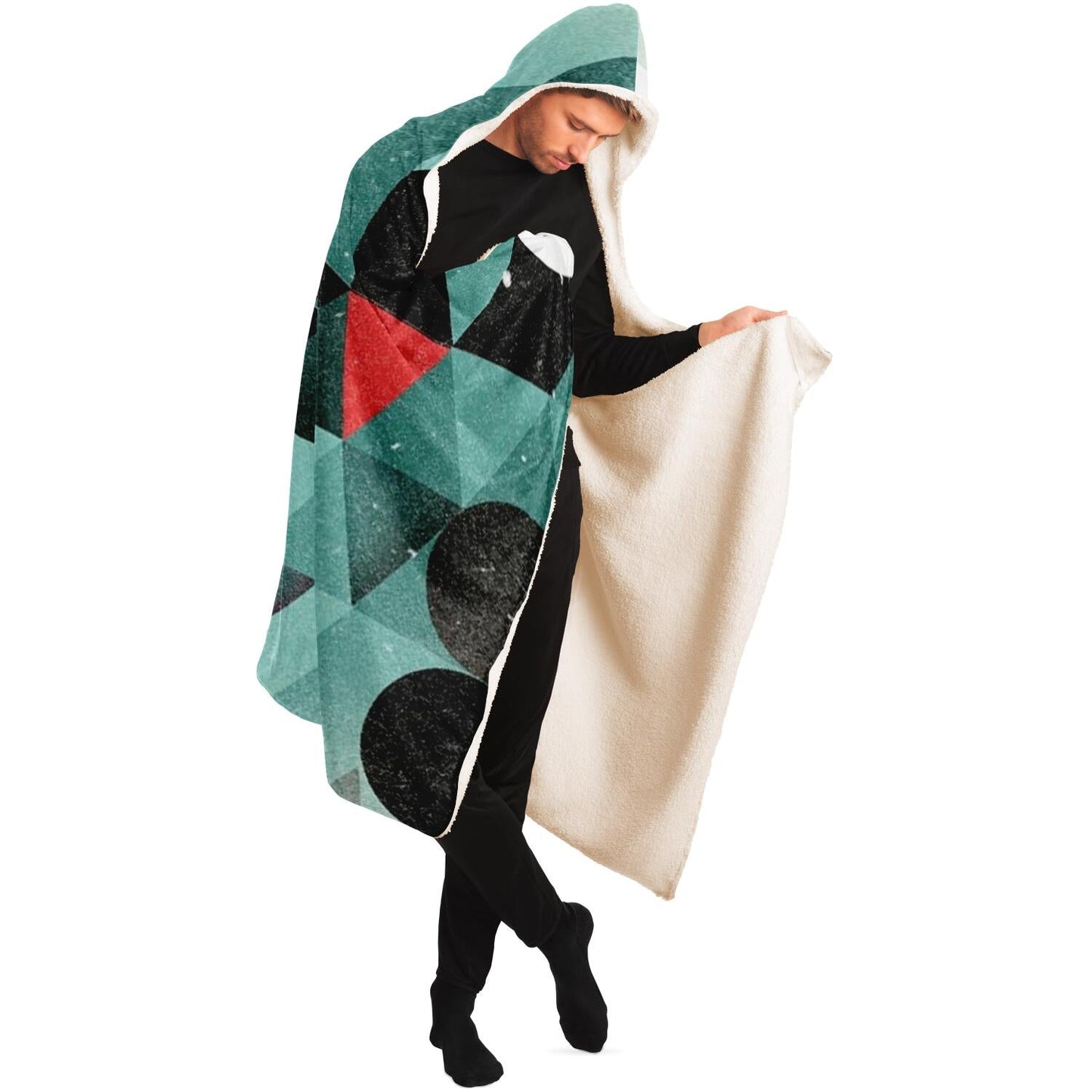 Abstract Pattren Hooded Blanket