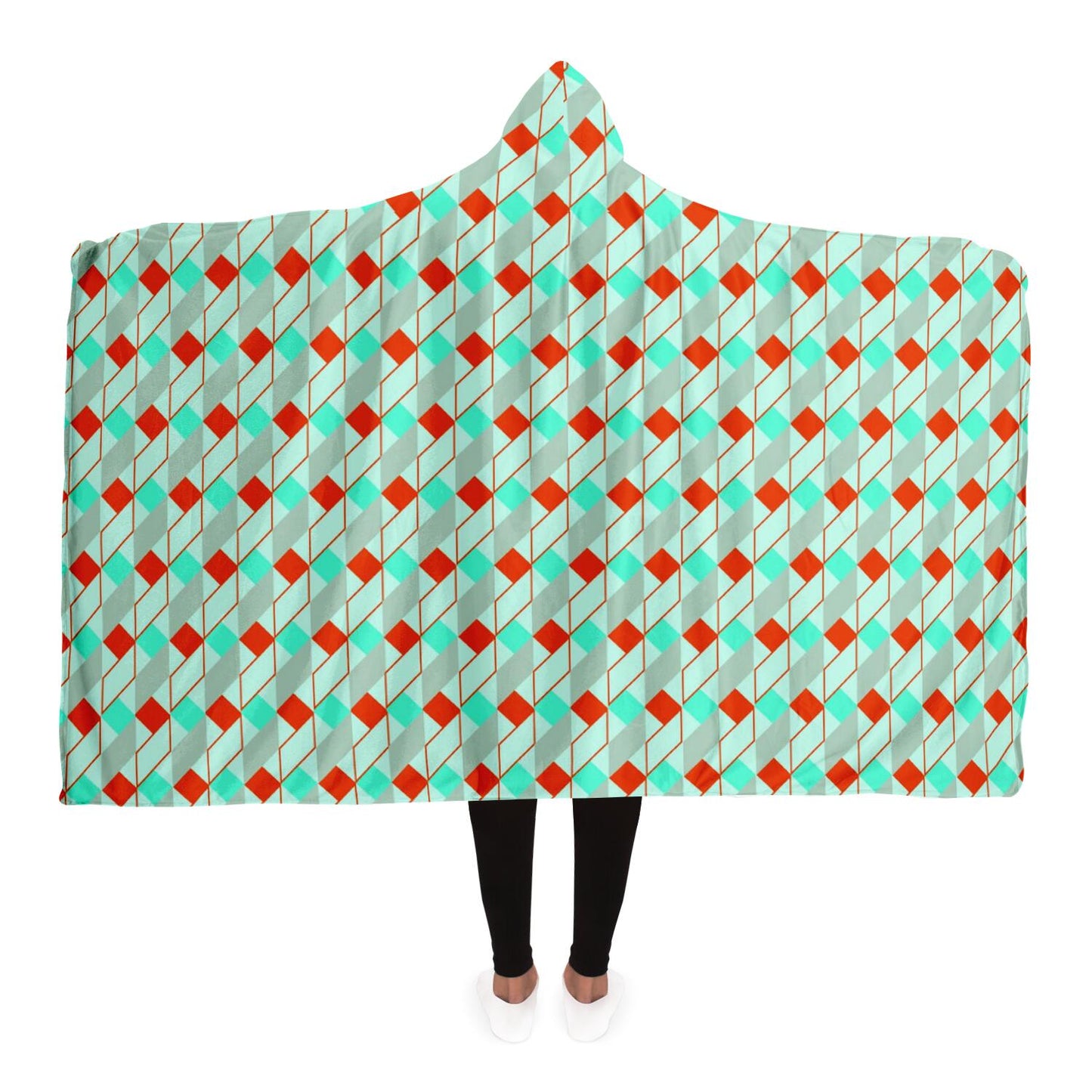 Abstract Pattren Hooded Blanket