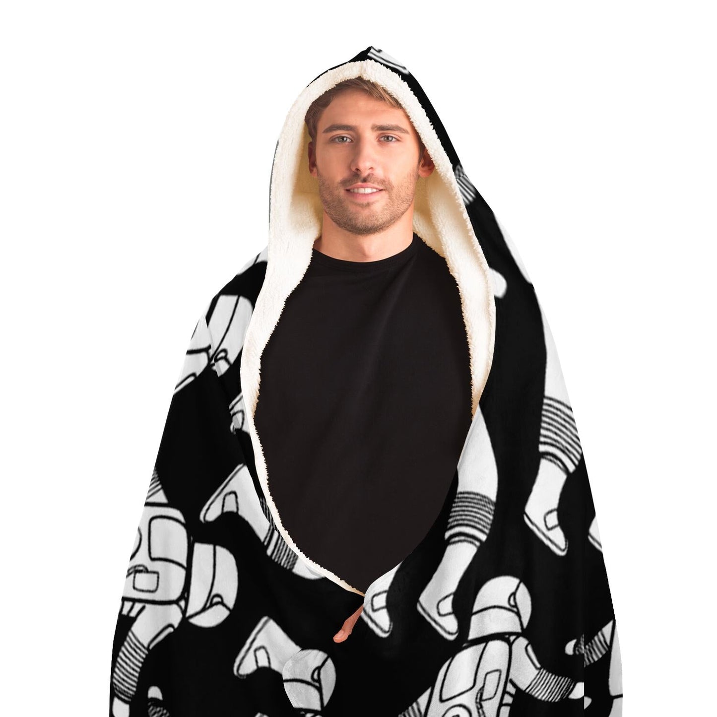 Spaceman pattern Poster Hooded Blanket