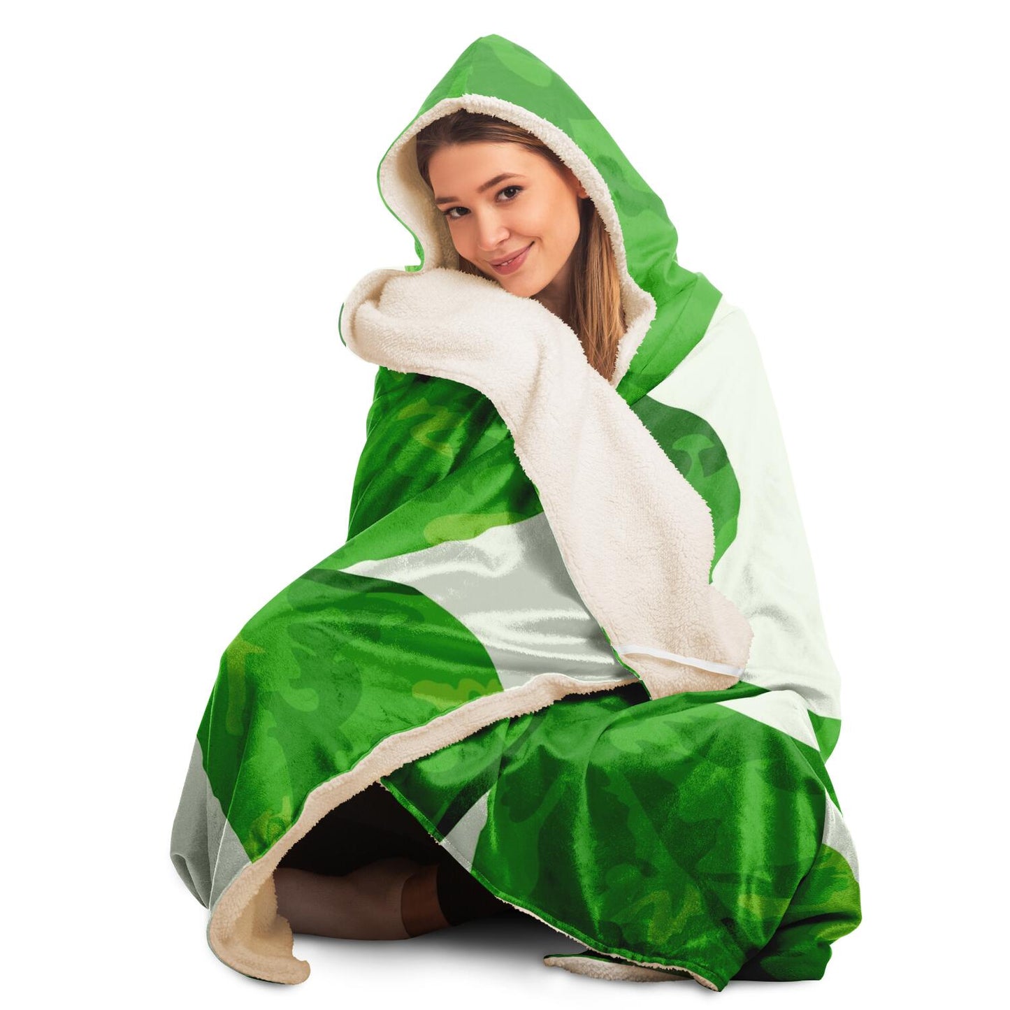 Leaf  Pattern Hooded Blanket