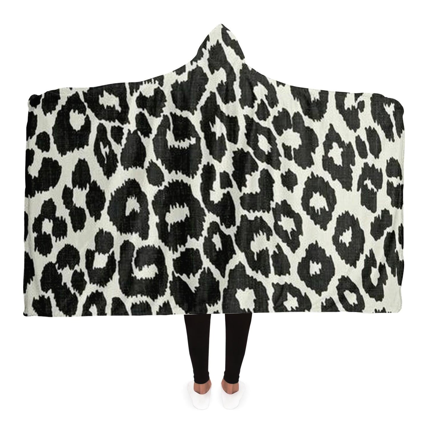 Leopard Pattern Hooded Blanket