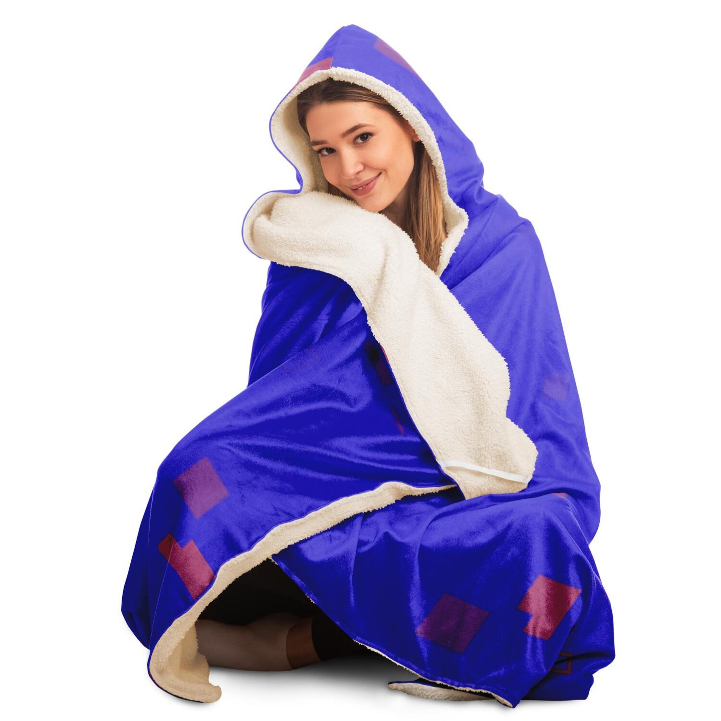 Simple Geometric Pattern Hooded Blanket