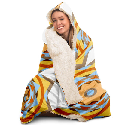 Graphic Pattern Hooded Blanket