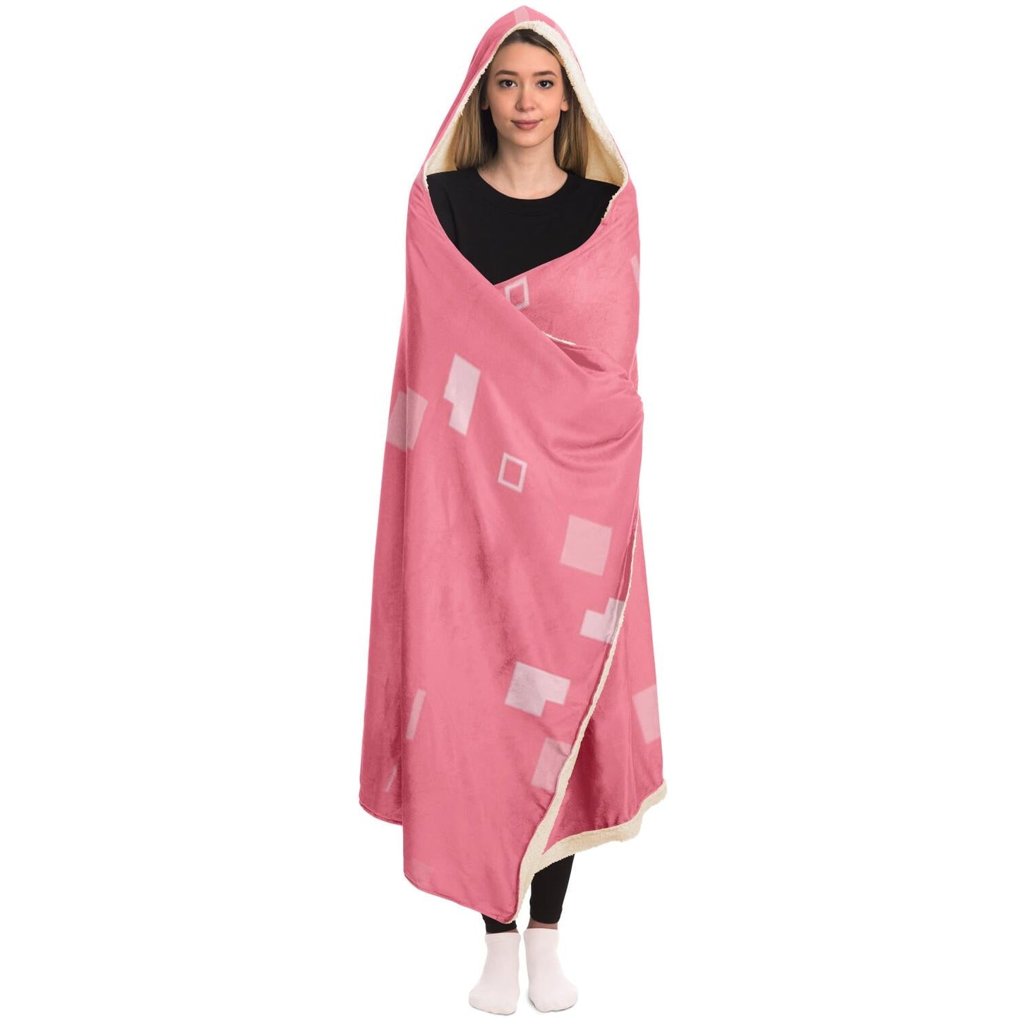 Simple Geometric Pattern Hooded Blanket