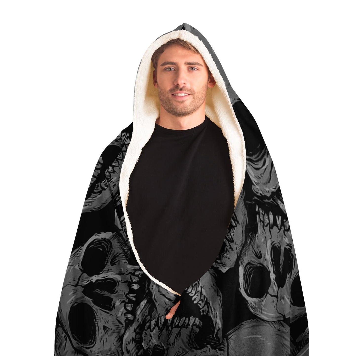 Skulls Hooded Blanket