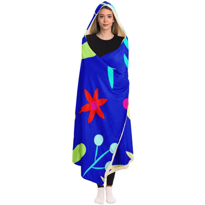 Blue Garden Kid's sweater Hooded Blanket