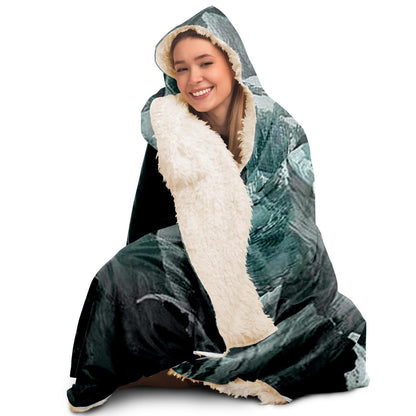 Mountain Sonnet Moonlit Stanza Hooded Blanket