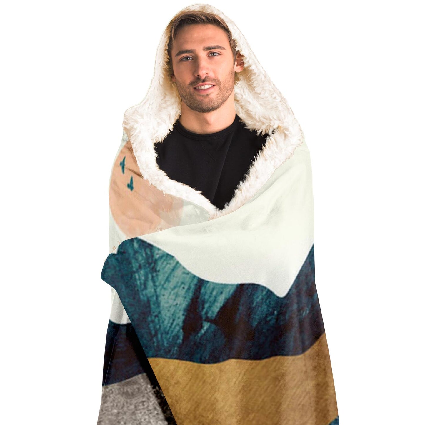 Blue Mountain Reflection Hooded Blanket