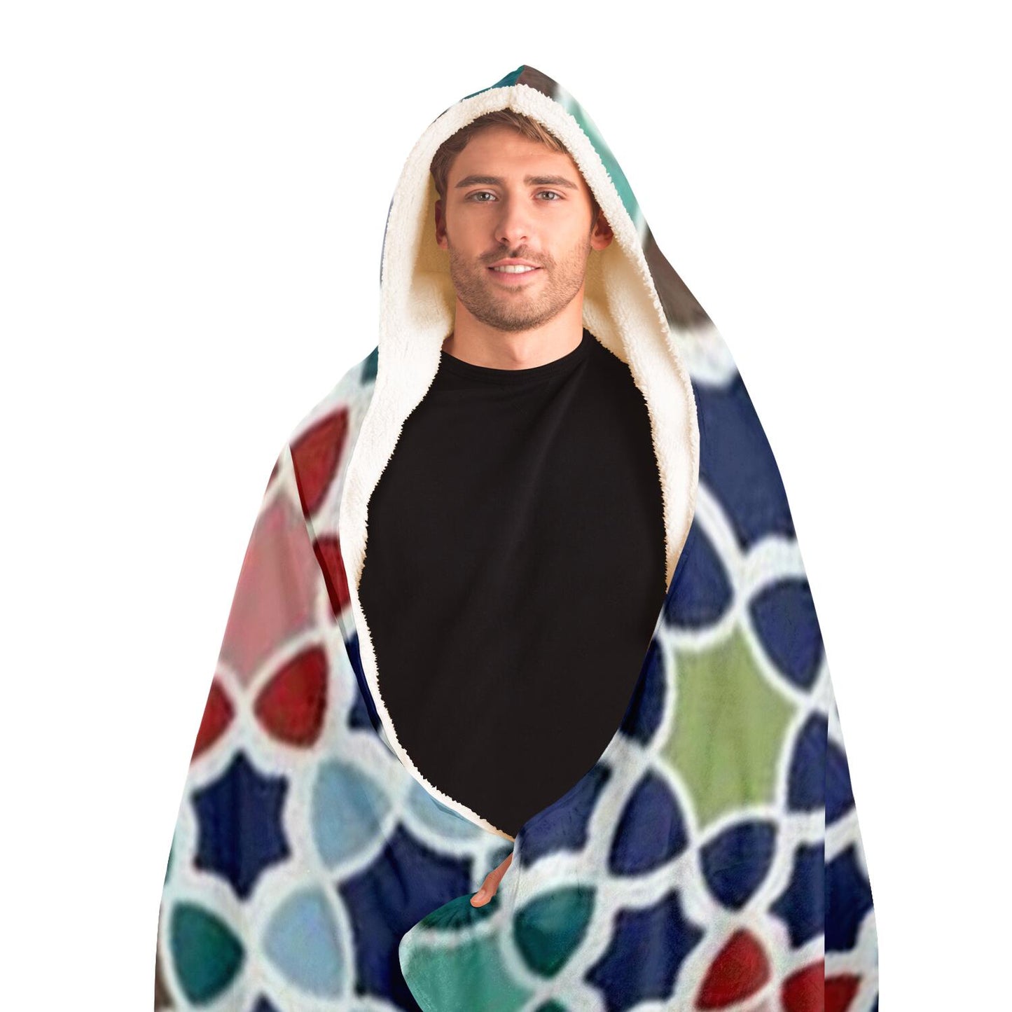 Abstract Pattren Hooded Blanket