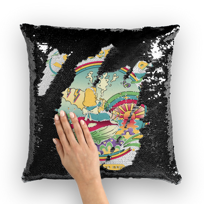 VIRGIN TEEZ Sequin Cover Black / White Day Dreamer Sequin Cushion Cover