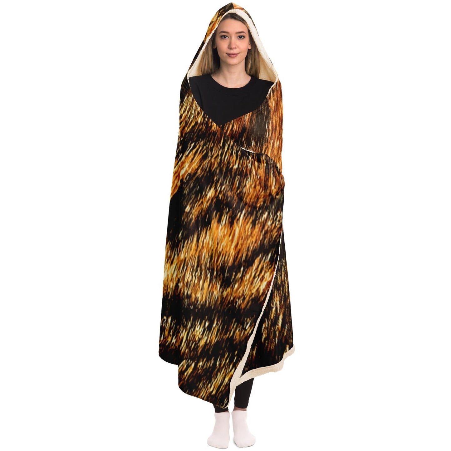 Leopard Pattern Hooded Blanket