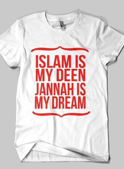 Fahad Khan T-shirt SMALL / White DEEN & JANNAH Islamic Half Sleeves T-shirt