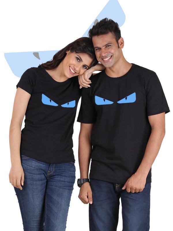 HUM TUM T-SHIRT Small / Small Devil Eyes Couple T-Shirts