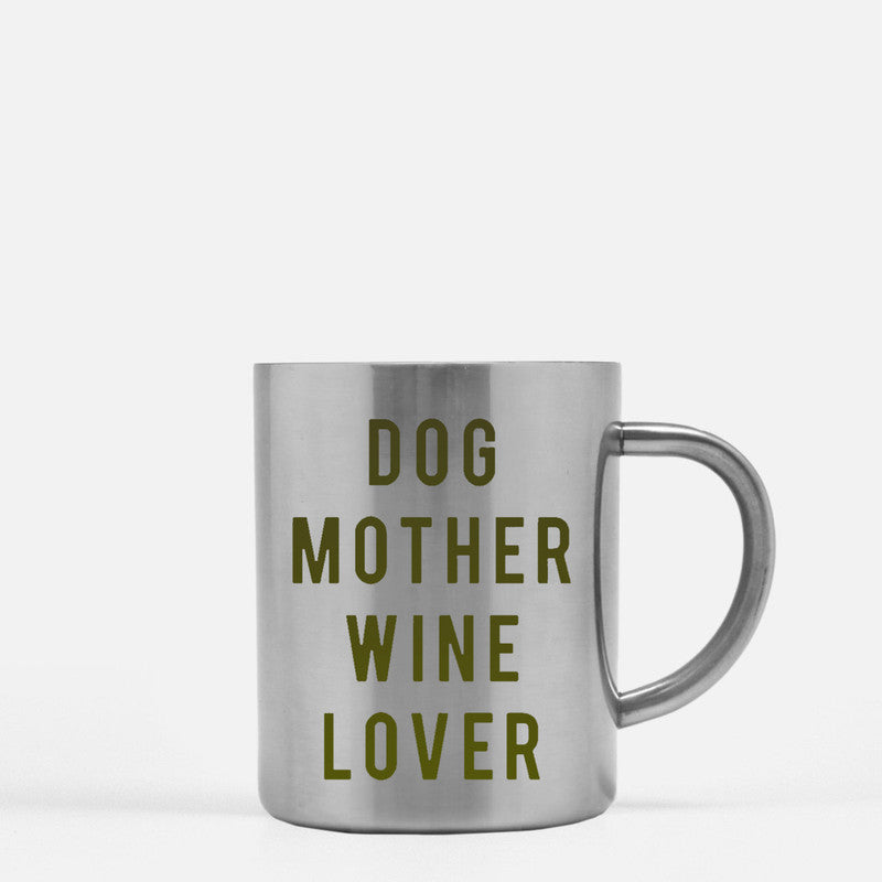 Dog Mother Wine Lover Gold & Silver Mug