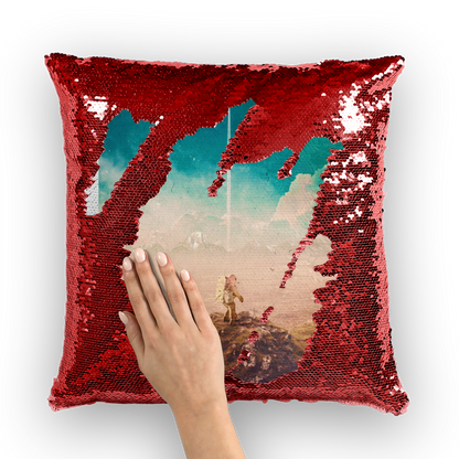 VIRGIN TEEZ Sequin Cover Red / White Don't Matter to Me Sequin Cushion Cover