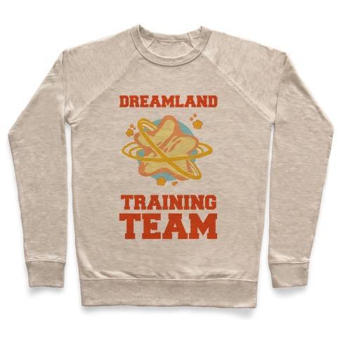 Virgin Teez  Pullover Crewneck Sweatshirt / x-small / Heathered Oatmeal DREAMLAND FITNESS TEAM CREWNECK SWEATSHIRT