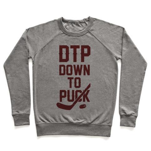 Virgin Teez  Pullover Crewneck Sweatshirt / x-small / Heathered Gray DTP DOWN TO PUCK CREWNECK SWEATSHIRT