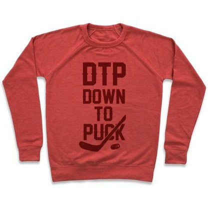 Virgin Teez  Pullover Crewneck Sweatshirt / x-small / Heathered Red DTP DOWN TO PUCK CREWNECK SWEATSHIRT