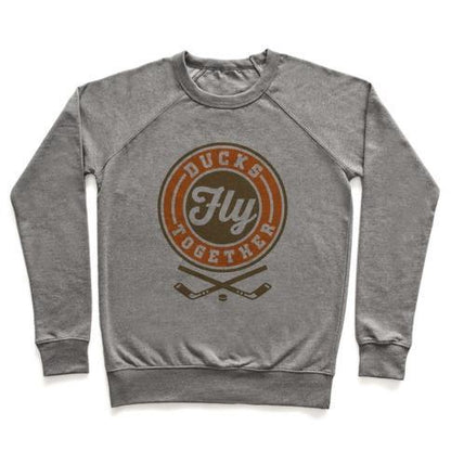 Virgin Teez  Pullover Crewneck Sweatshirt / x-small / Heathered Gray DUCKS FLY TOGETHER CREWNECK SWEATSHIRT