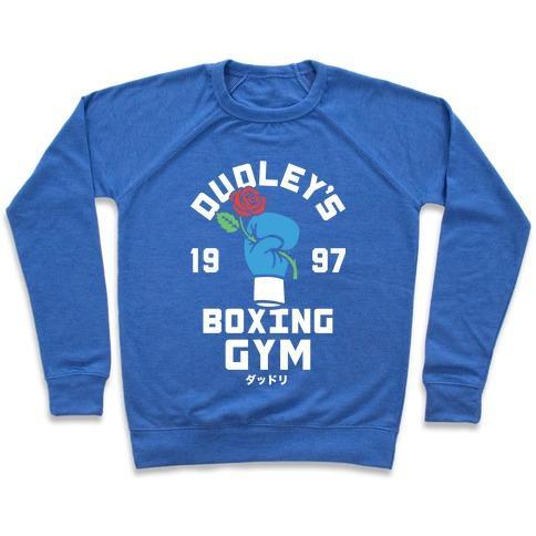 Virgin Teez  Pullover Crewneck Sweatshirt / x-small / Heathered Blue DUDLEY'S BOXING GYM CREWNECK SWEATSHIRT