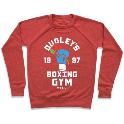 Virgin Teez  Pullover Crewneck Sweatshirt / x-small / Heathered Red DUDLEY'S BOXING GYM CREWNECK SWEATSHIRT