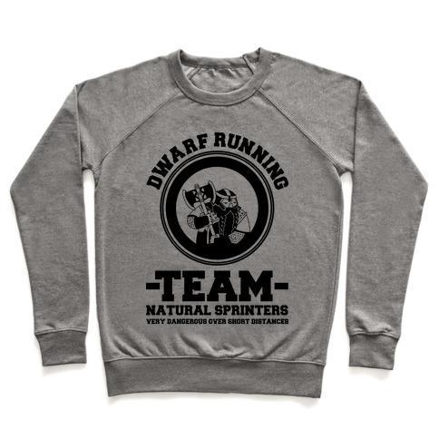 Virgin Teez  Pullover Crewneck Sweatshirt / x-small / Heathered Gray DWARF RUNNING TEAM CREWNECK SWEATSHIRT