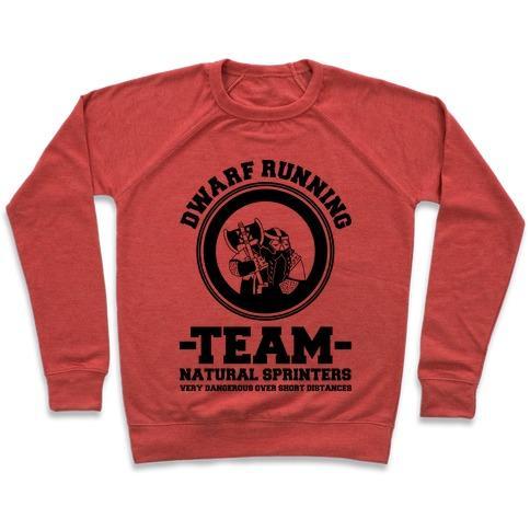 Virgin Teez  Pullover Crewneck Sweatshirt / x-small / Heathered Red DWARF RUNNING TEAM CREWNECK SWEATSHIRT