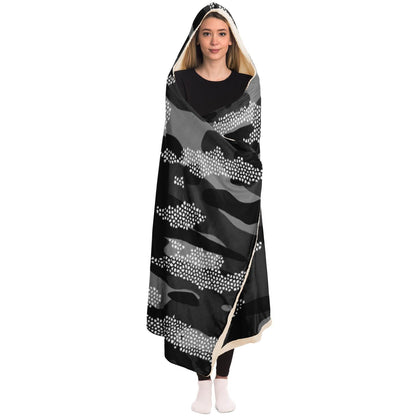 Snow Camouflage Pattern Mosaic Style Plakat Hooded Blanket