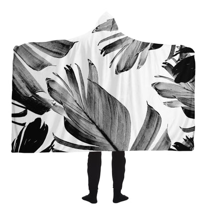 Tropical Banana Leaves Pattern Hooded Blanket