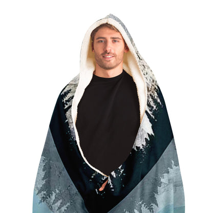 Mountain Sonnet Moonlit Stanza Hooded Blanket