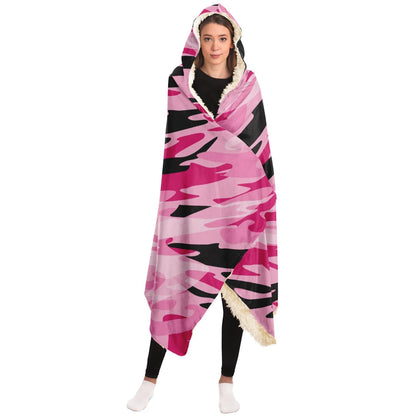 Pink-Camo Hooded Blanket