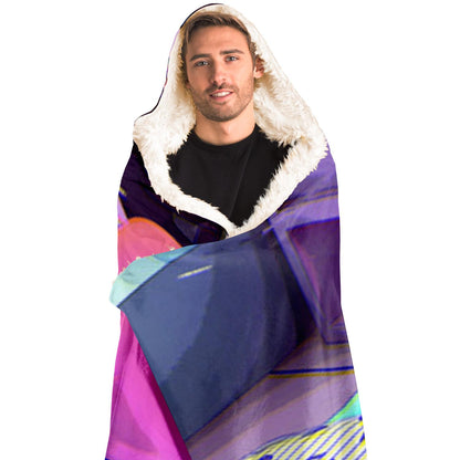 Vaporwave Aesthetic Hooded Blanket