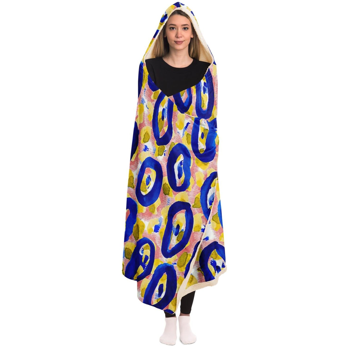 Abstract Pattren Hooded Blanket