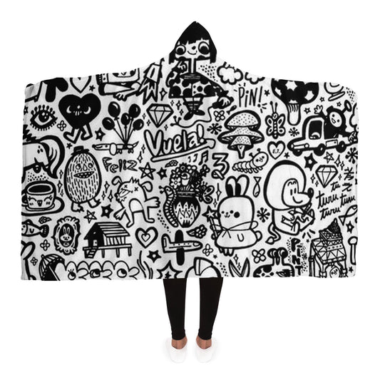 Abstract Pattren Hooded Blanket