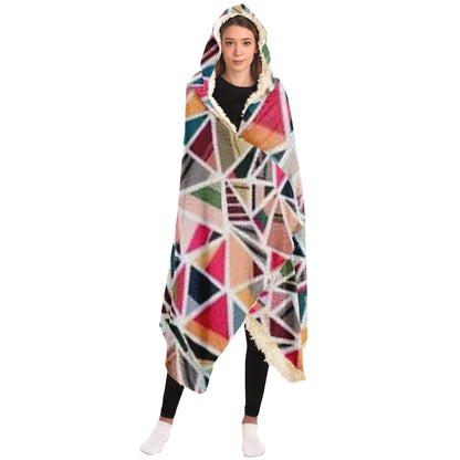 Abstract Pattren Hooded Blanket