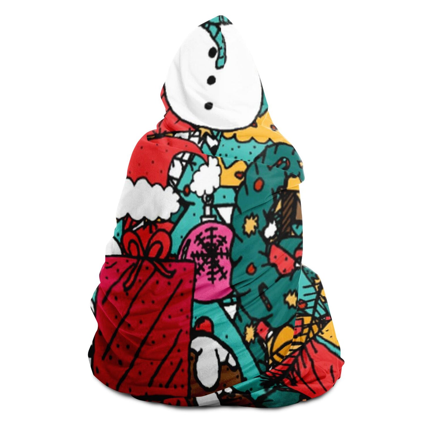 Merry Christmas pattern Poster Hooded Blanket