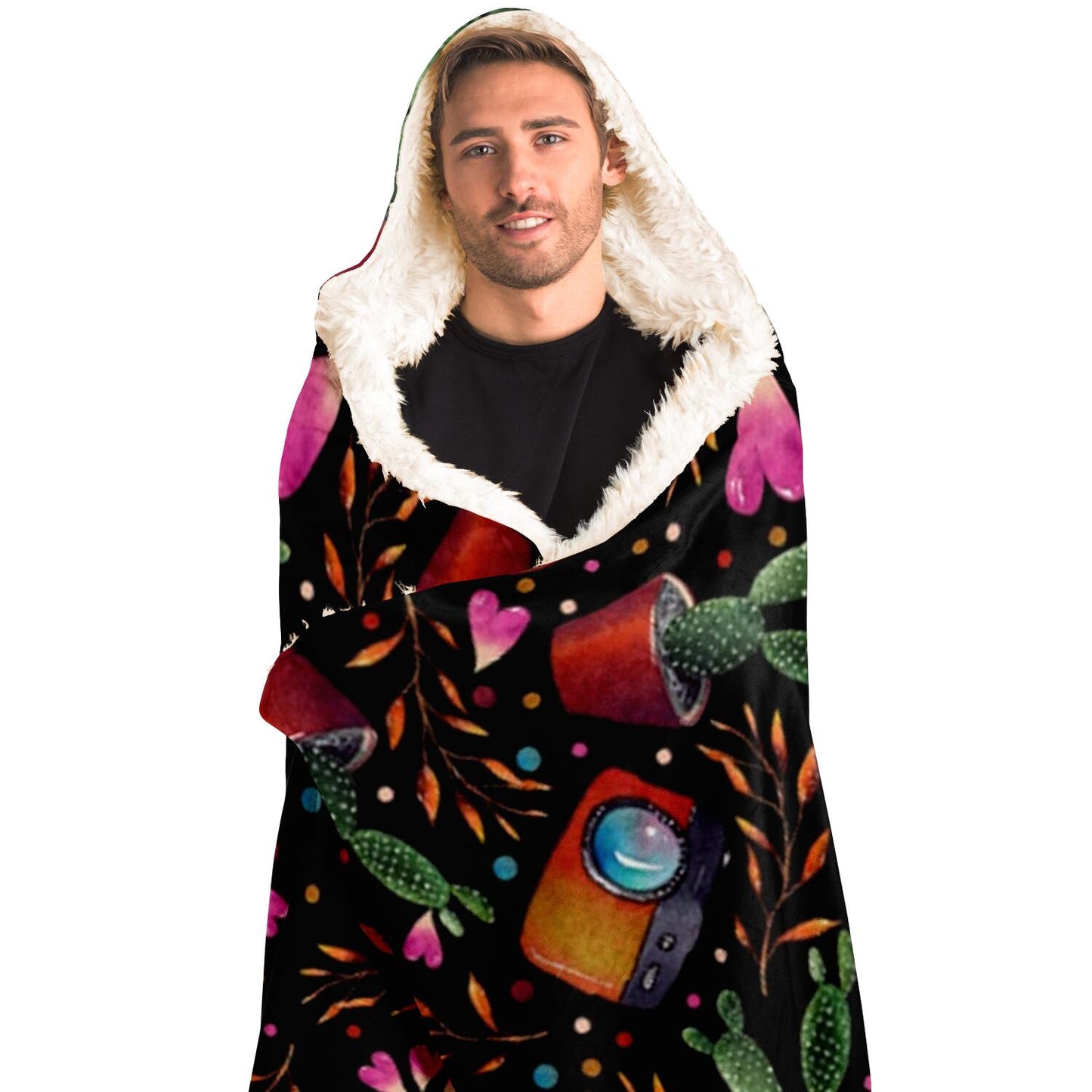 Photography Pattern Hooded Blanket