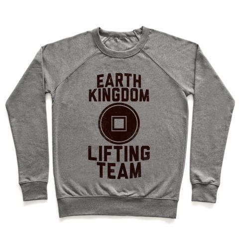 Virgin Teez  Pullover Crewneck Sweatshirt / x-small / Heathered Gray EARTH KINGDOM LIFTING TEAM CREWNECK SWEATSHIRT