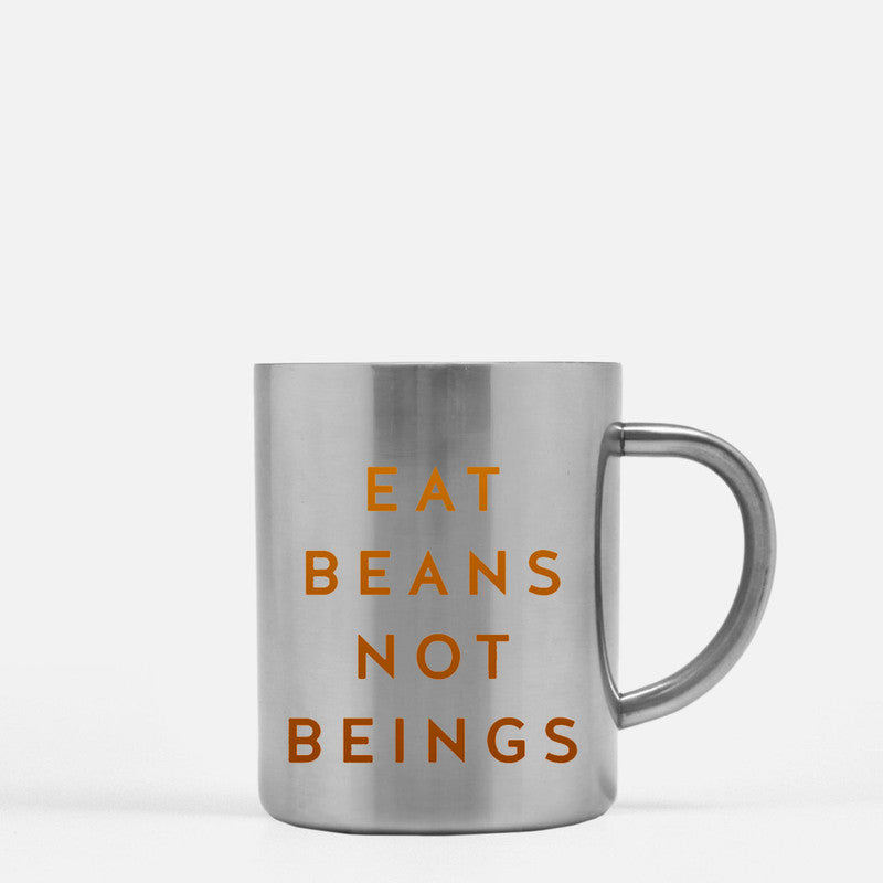 Eat Beans Not Beings Vegan Quote Gold & Silver Mug